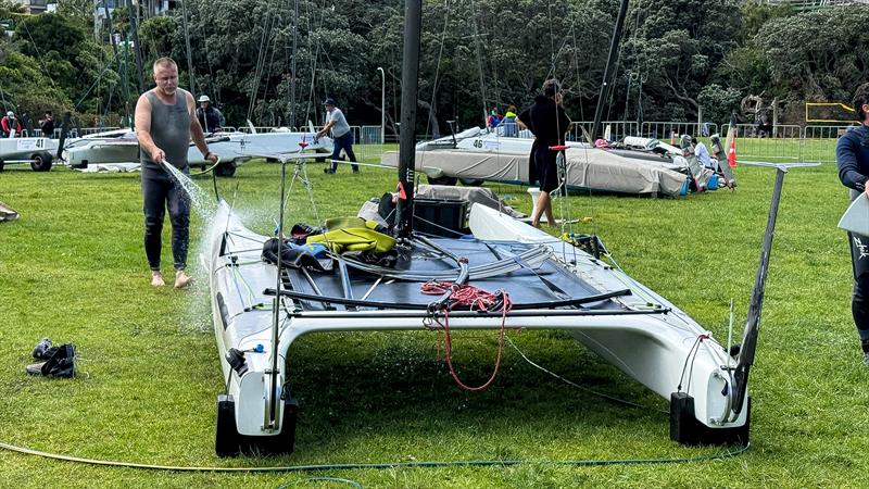 Jacek Noetzel (POL) - Day 4 - 2025 Predictwind A-Class World Championships - November 14, 2025 - Milford NZ - photo © Richard Gladwell - Sail-World.com/nz