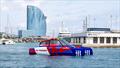 The foiling hydrogen powered chase boat developed by Emirates Team NZ for the 2024 Americas' Cup