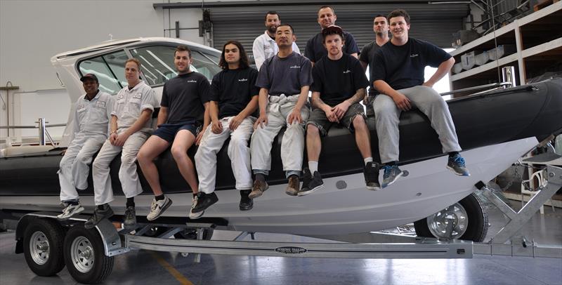 Rayglass boat builders at their build facility in Mount Wellington  photo copyright Rayglass taken at Royal New Zealand Yacht Squadron and featuring the ACC class