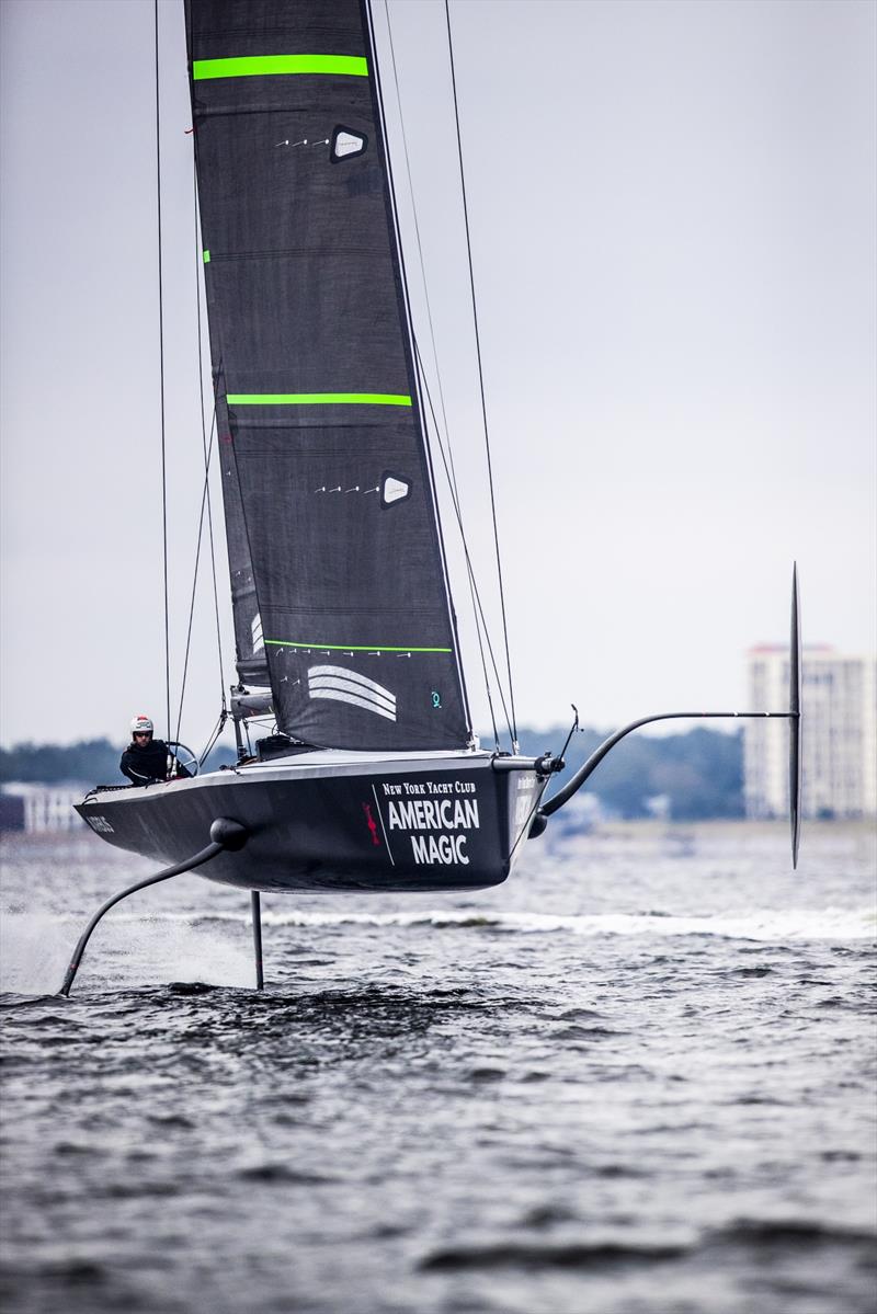 The first day of sailing in Pensacola, Florida for NYYC American Magic's AM38 photo copyright Amory Ross taken at New York Yacht Club and featuring the ACC class