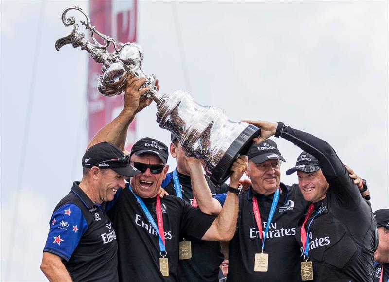 Kevin Shoebridge, Grant Dalton, Peter Burling, Matteo di Nora and Glenn Ashby - 2017 America's Cup Bermuda photo copyright Emirates Team NZ taken at Royal New Zealand Yacht Squadron and featuring the ACC class