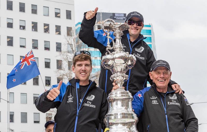 Peter Burling, Glenn Ashby and Grant Dalton  - America's Cup Parade - June 2017 - photo © Carlo Borlenghi