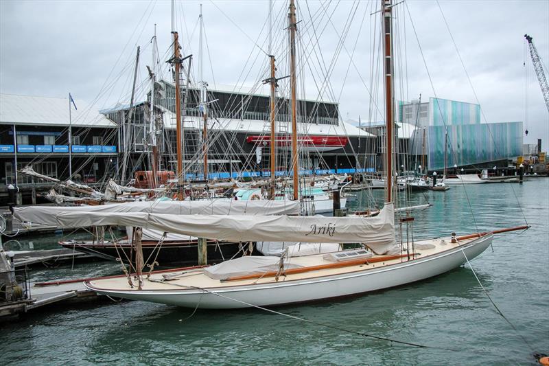 Classic Yachts at the National Maritime Museum, with a half-hull of Steinlager 2, and NZL 32 in the glass enclosure at the end of Hobson Wharf - Luna Rossa base is behind - photo © Richard Gladwell / Sail-World.com