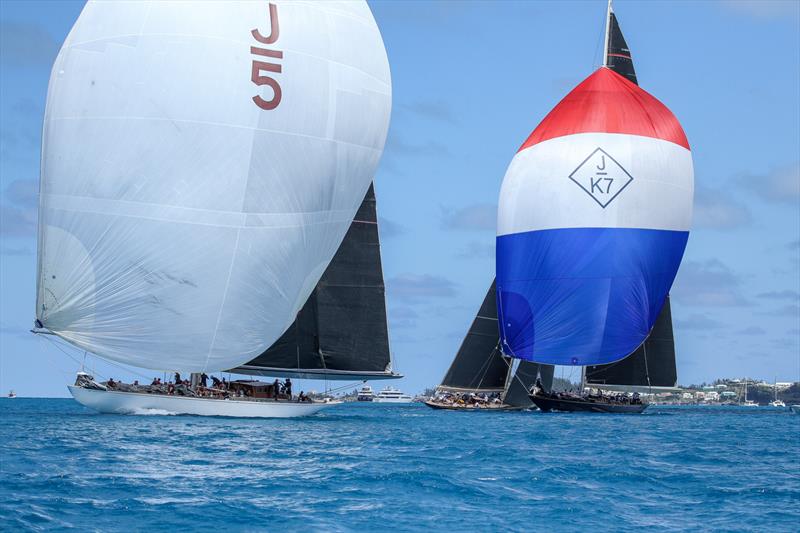 J class racing in the opening day of the 35th America's Cup in Bermuda photo copyright Richard Gladwell / Sail-World.com taken at Royal New Zealand Yacht Squadron and featuring the ACC class