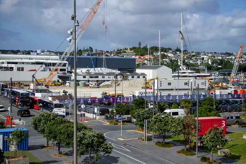 Development well underway on Site 18/Orams Marine new superyacht servicing facility - America's Cup Construction - January 7, 2019 photo copyright Richard Gladwell / Sail-World.com taken at Royal New Zealand Yacht Squadron and featuring the ACC class