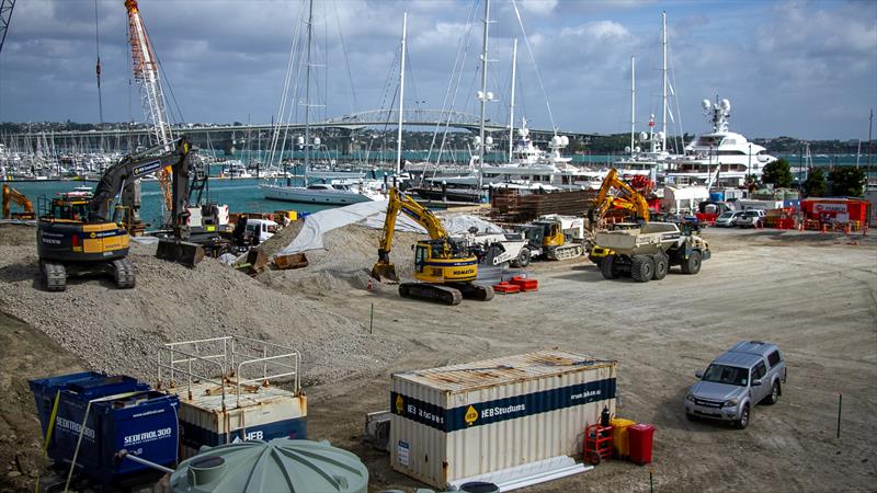 Orams Marine superyacht  servicing facility - America's Cup Construction - January 7, 2019 photo copyright Richard Gladwell / Sail-World.com taken at Royal New Zealand Yacht Squadron and featuring the ACC class