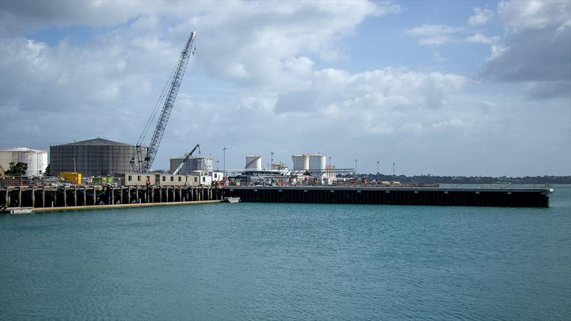 One of eight new wave breaks - Wynyard Wharf bases - America's Cup Construction - January 7, 2019 photo copyright Richard Gladwell / Sail-World.com taken at Royal New Zealand Yacht Squadron and featuring the ACC class