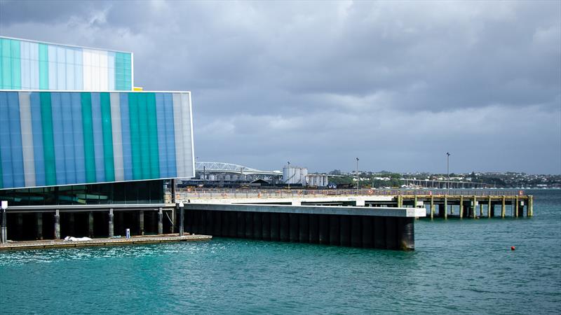 New wavebreak Hobson Wharf extension- America's Cup Construction - January 7, 2019 photo copyright Richard Gladwell / Sail-World.com taken at Royal New Zealand Yacht Squadron and featuring the ACC class