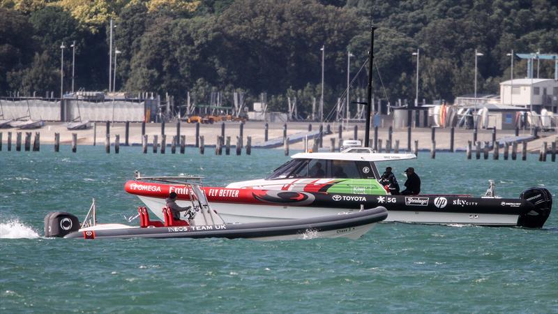 First challenger craft in New Zealand for the 36th America's Cup - INEOS Team UK on the Waitemata - January 10, 2020 photo copyright Richard Gladwell / Sail-World.com taken at Royal Yacht Squadron and featuring the ACC class