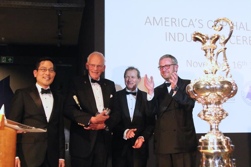 Each inductee received a silver cup crafted by Robbe & Berking and a bottle of Mumm  champagne - America's Cup Hall of Fame Induction - November , 2019 - Yachting  Heritage Centre, Flensburg, Germany photo copyright Katrin Storsberg taken at Flensburger Segel-Club and featuring the ACC class