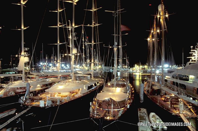 Superyachts in the Viaduct harbour, Auckland- 2000 America's Cup - March 2000 - Waitemata Harbour - Auckland - New Zealand - photo © Paul Todd/Outside Images