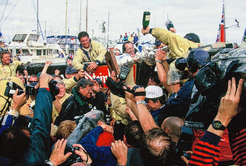There's the America's Cup somewhere in there - 1995 America's Cup, San Diego, May 13, 1995 photo copyright Sally Simins taken at San Diego Yacht Club and featuring the ACC class