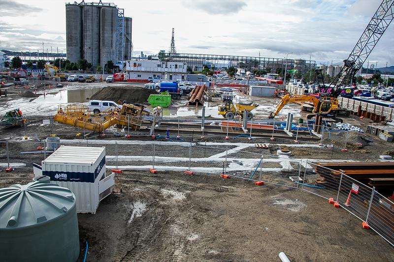 Superyacht maintenance facility under way on the western side of Beaumont street. May 2020 - photo © Richard Gladwell / Sail-World.com