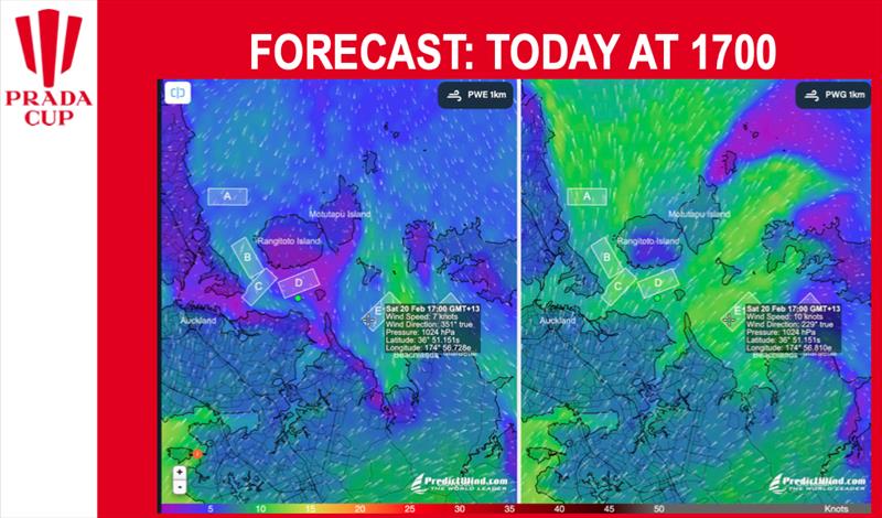 Saturday 1700hrs Forecast - Day 3 Prada Cup Finals - February 20, 2021 - America's Cup 36 - photo © Prada Cup media