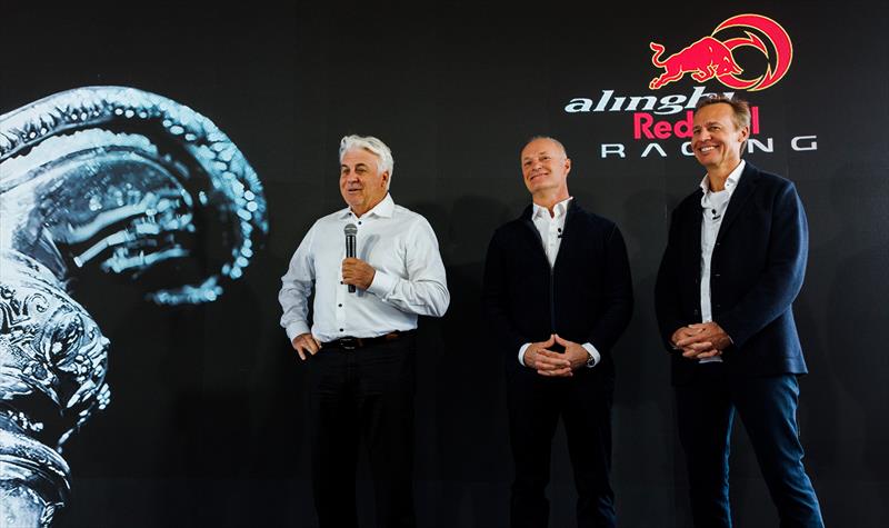 Brad Butterworth of New Zealand, Ernesto Bertarelli of Switzerland and Hans Peter Steinacher of Austria and Alinghi Red Bull Racing  photo copyright Red Bull Media taken at Société Nautique de Genève and featuring the ACC class