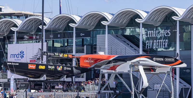 Emirates Team NZ base with the 2000 and 2021 America's Cup Champions  - photo © ACE 