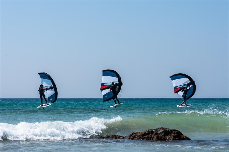 Blair Tuke, Peter Burling & Nathan Outteridge wing foiling in Tarifa, Spain photo copyright Beau Outteridge taken at Real Club Náutico de Palma and featuring the  class