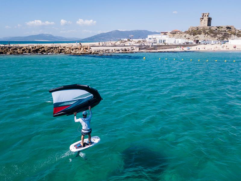 Nathan Outteridge wing foiling in Tarifa, Spain photo copyright Beau Outteridge taken at Real Club Náutico de Palma and featuring the  class