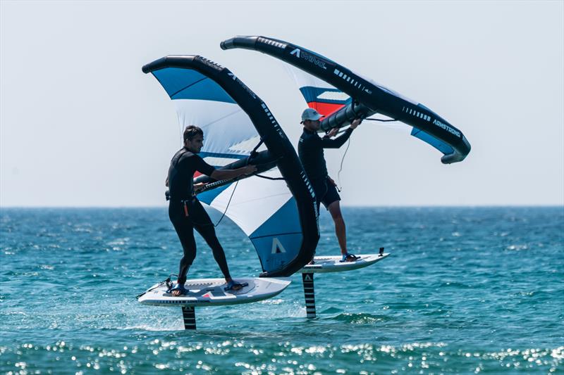 Blair Tuke & Nathan Outteridge wing foiling in Tarifa, Spain. - photo © Beau Outteridge