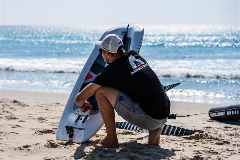 Nathan Outteridge after a wing foiling session in Tarifa, Spain. - photo © Beau Outteridge