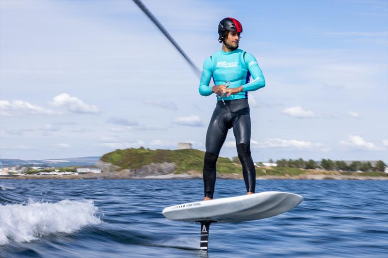 Young sailors in the SailGP Inspire program try out the Armstrong foiling board ahead of the Great Britain Sail Grand Prix | Plymouth in Plymouth, England. 27th July  photo copyright Ricardo Pinto/SailGP taken at Royal New Zealand Yacht Squadron and featuring the  class