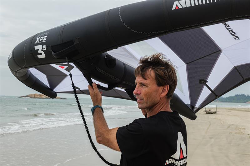 Armie Armstrong with the new A-Wing XPS available in June 2023, delivers next generation performance, power and control - photo © Felix Diemer/SailGP