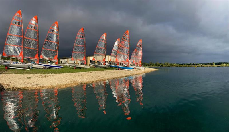 A dramatic sky for the Byte Inlands at Bowmoor photo copyright David Fewings taken at Bowmoor Sailing Club and featuring the Byte class