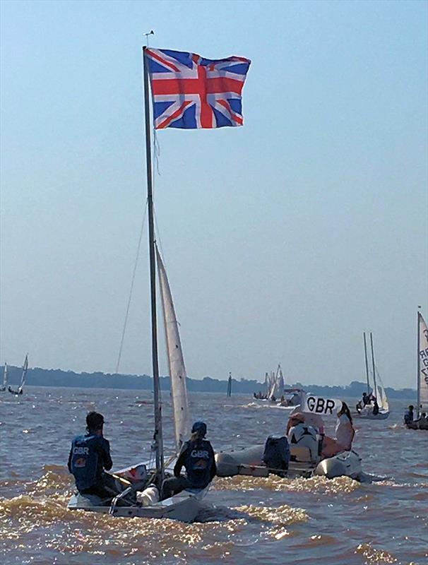 Jamie Harris and Antonia Wilkinson win 50th Cadet Worlds in Buenos Aires photo copyright Ian Harris taken at Club Nautico Albatros and featuring the Cadet class