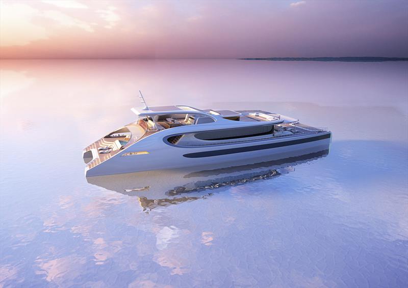 A render of Rossinavi's Oneiric, designed by Zaha Hadid Architect photo copyright Rossinavi taken at  and featuring the Catamaran class