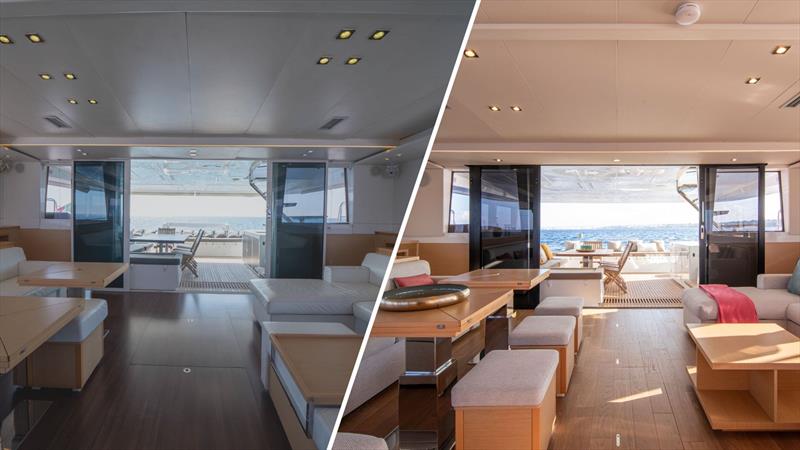 Lagoon 620 Neo before after photo copyright Beneteau Group taken at  and featuring the Catamaran class