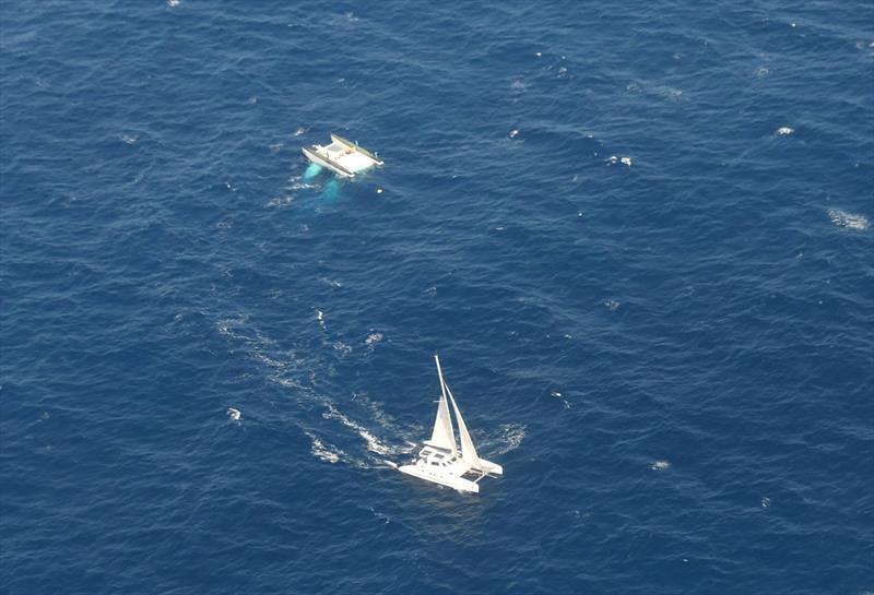 Roamance standing by Rushour - New Caledonia Groupama Race photo copyright COSS Nouvelle-Cale´donie taken at Cercle Nautique Calédonien and featuring the Catamaran class