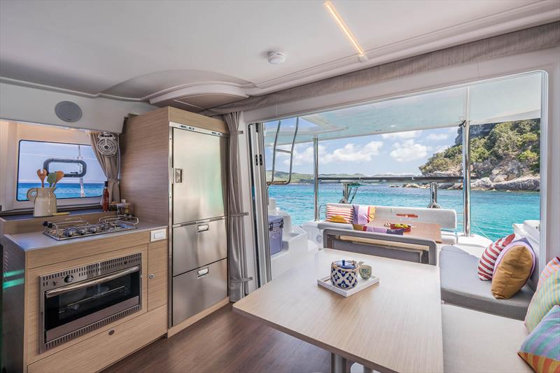 Lagoon 38 - Spacious galley and huge fridge photo copyright Julien Gazeau taken at  and featuring the Catamaran class