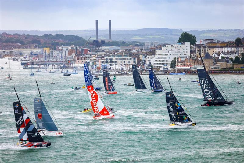 IMOCA 60 and Class40 start off the Royal Yacht Squadron, Cowes in the Rolex Fastnet Race - photo © Carlo Borlenghi / Rolex