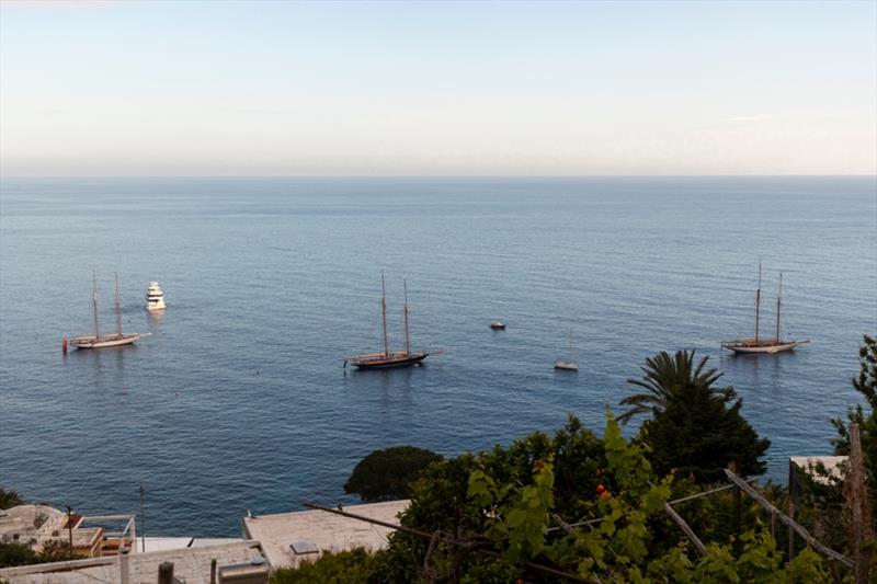The schooners resplendent at anchor off Capri's Marina  - Capri Classica 2019 photo copyright Gianfranco Forza taken at Yacht Club Capri and featuring the Classic Yachts class