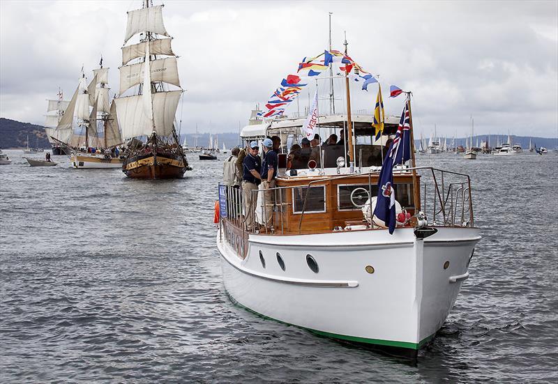 2023 Australian Wooden Boat Festival in Hobart - in the lead with the Governor's Launch photo copyright John Curnow taken at  and featuring the Classic Yachts class