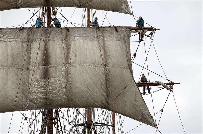 2023 Australian Wooden Boat Festival in Hobart - bet the legs got a bit tired.. photo copyright John Curnow taken at  and featuring the Classic Yachts class