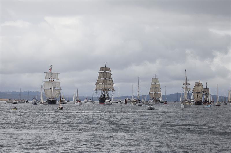 2023 Australian Wooden Boat Festival in Hobart - and the parade marches along the River Derwent photo copyright John Curnow taken at  and featuring the Classic Yachts class