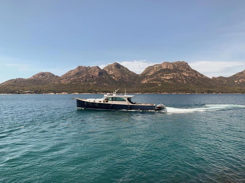 The Deal Island 50, Southern Rock, at Coles Bay in Tasmania photo copyright The Wooden Boatshop taken at Sorrento Sailing Couta Boat Club and featuring the Classic Yachts class