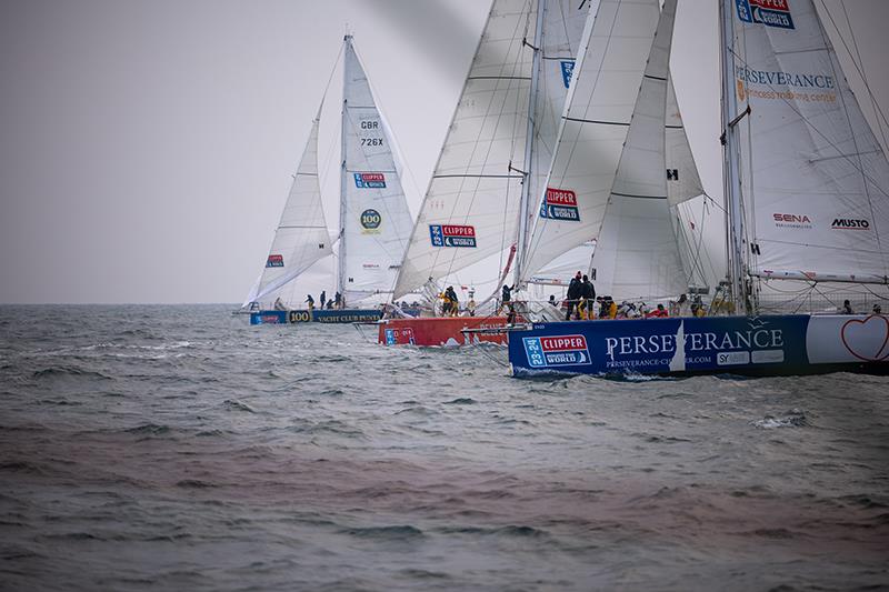 Start line action photo copyright Jimmy Horel / 16 Degrees South / Clipper Race taken at  and featuring the Clipper 70 class