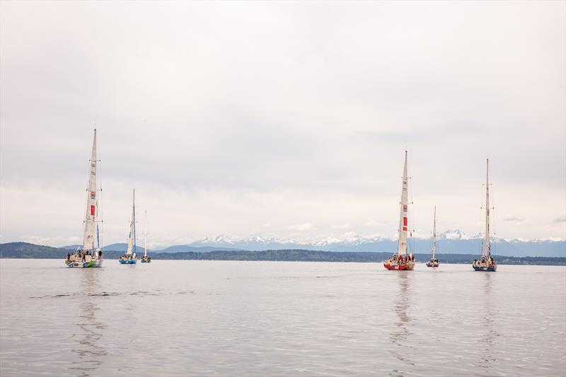 Fleet leaving Seattle-  Clipper Race 11 - photo © Jean-Marcus Strole Photography