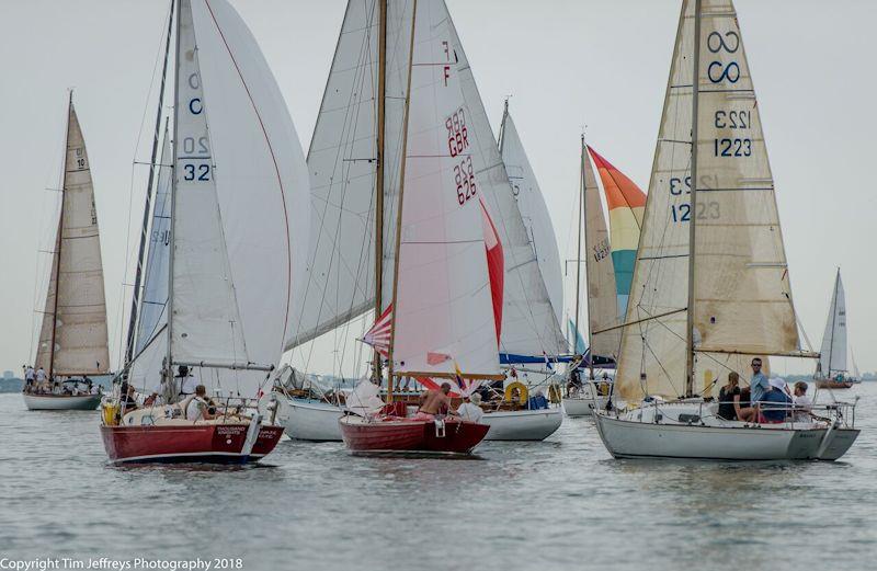 Contessa 26s and Folkboats coax the wind on the first leg of day 5 of Cowes Classics Week - photo © Tim Jeffreys Photography