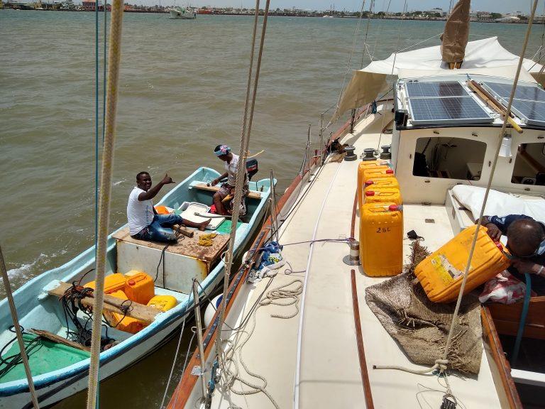 Refueling in Djibouti photo copyright Peter and Ginger Niemann taken at Changi Sailing Club and featuring the Cruising Yacht class