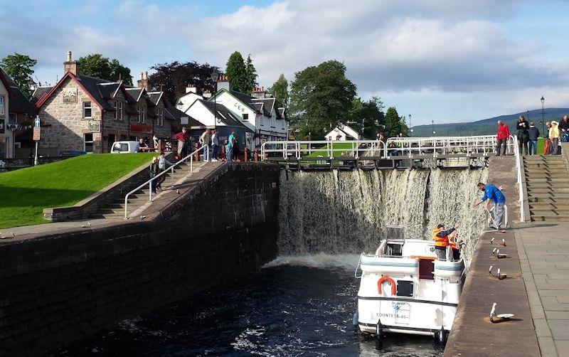 The locks at Fort Augustus on the Caledonian Canal during the 'Blue Star Adventure' circumnavigation photo copyright Mike Goodwin & Roger Colmer taken at  and featuring the Cruising Yacht class