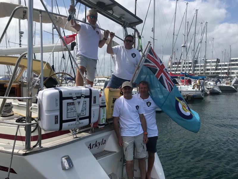 The crew of Arkyla: Rich, Mark, Mike and James photo copyright World Cruising Club taken at  and featuring the Cruising Yacht class