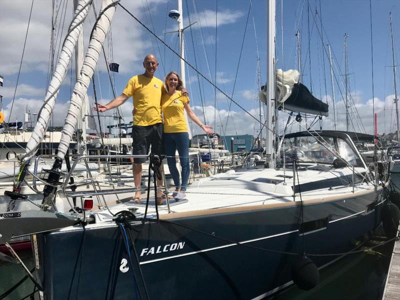 Ade and Bev Leppard on Falcon, a Beneteau Oceanis 45 photo copyright World Cruising Club taken at  and featuring the Cruising Yacht class