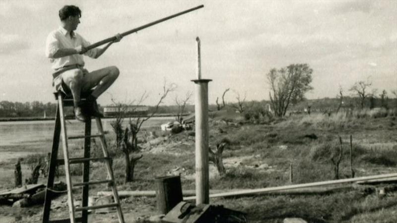 In a series of trial and error experiments, Ian and Cliff Norbury would build a bonfire around a length of cast iron pipe, which they would fill with caustic soda. Once the mix was boiling, lengths of aluminium tube were lowered in - photo © Cliff/Sarah Norbury