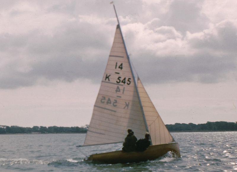 Charles Currey and Austin Farrar sailing a 'Fairey 14' (with older sails) at Itchenor - photo © Austin Farrar Collection / D Chivers