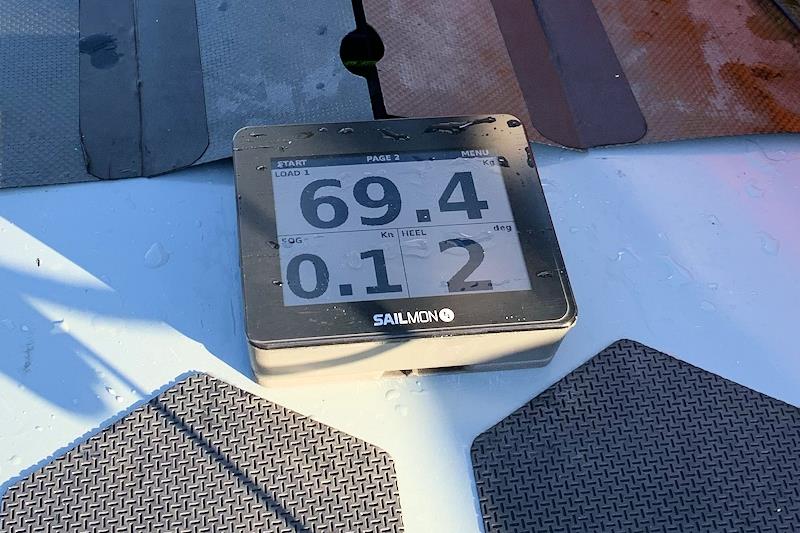 Sailmon MAX with live loads displayed from a Cyclops wireless load sensor photo copyright Cyclops Marine taken at  and featuring the  class
