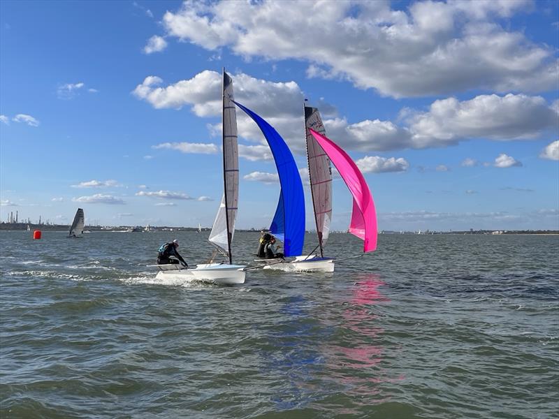 Finn and D-One Open at Warsash photo copyright Nick Hilsden taken at Warsash Sailing Club and featuring the D-One class