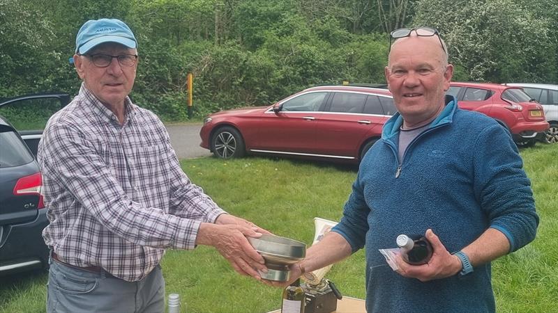 DF95 ASH Trophy & M&S District Championship: Martin Crysell presenting the ASH Trophy to David Adams 1st photo copyright Jim La Roche taken at Guildford Model Yacht Club and featuring the DF95 class